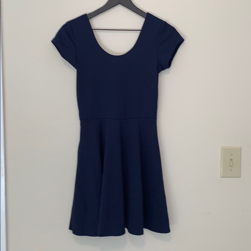 Youth Girls Medium- Navy Dress - Brand Plant Gold